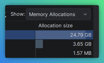 Memory allocations before the optimizations